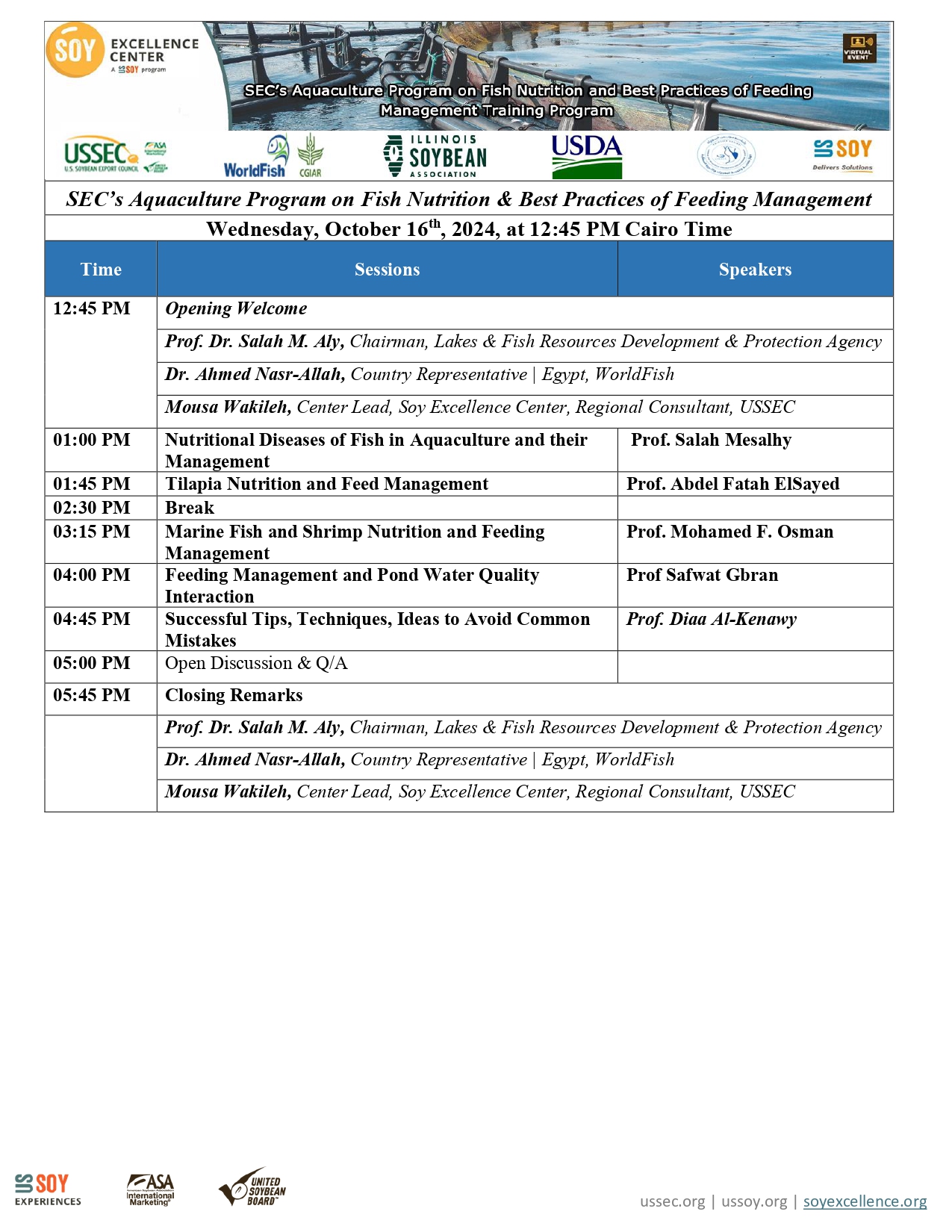 SEC Training Program: SEC’s 77th Aquaculture Program on Fish Nutrition and Best Practices of Feeding Management