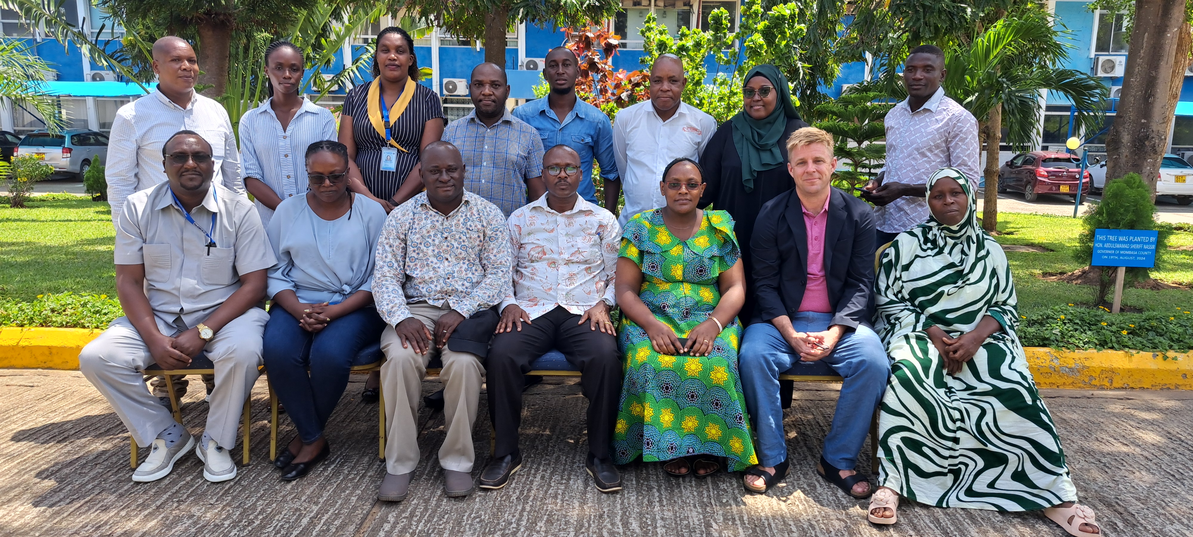 Stakeholders and organizers at the One Health Aquaculture consultation workshop held at the KMFRI Mombasa office.