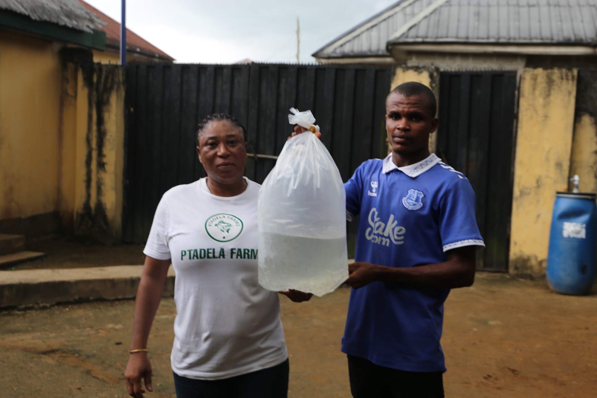 Juliet Amakoromo (left) with GIFT Tilapia