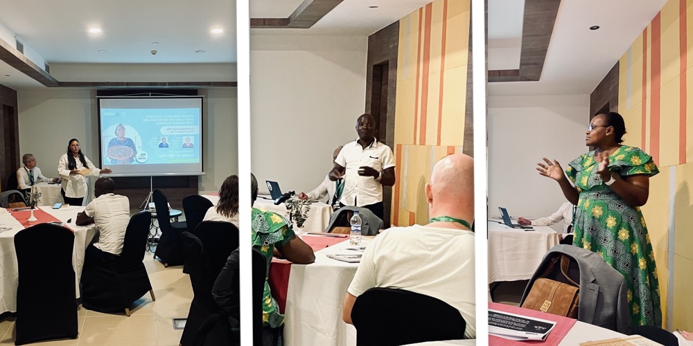 Sara Bonilla, Maxwell Kenga and Esther Magondu present at the WorldFish session during the IFAJ Congress in Nairobi.