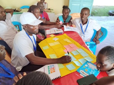 Participants use GALS visioning tools to reflect on enterprise growth, gender roles, and collective action. Photo: Catherine Kilelu, ACTS 