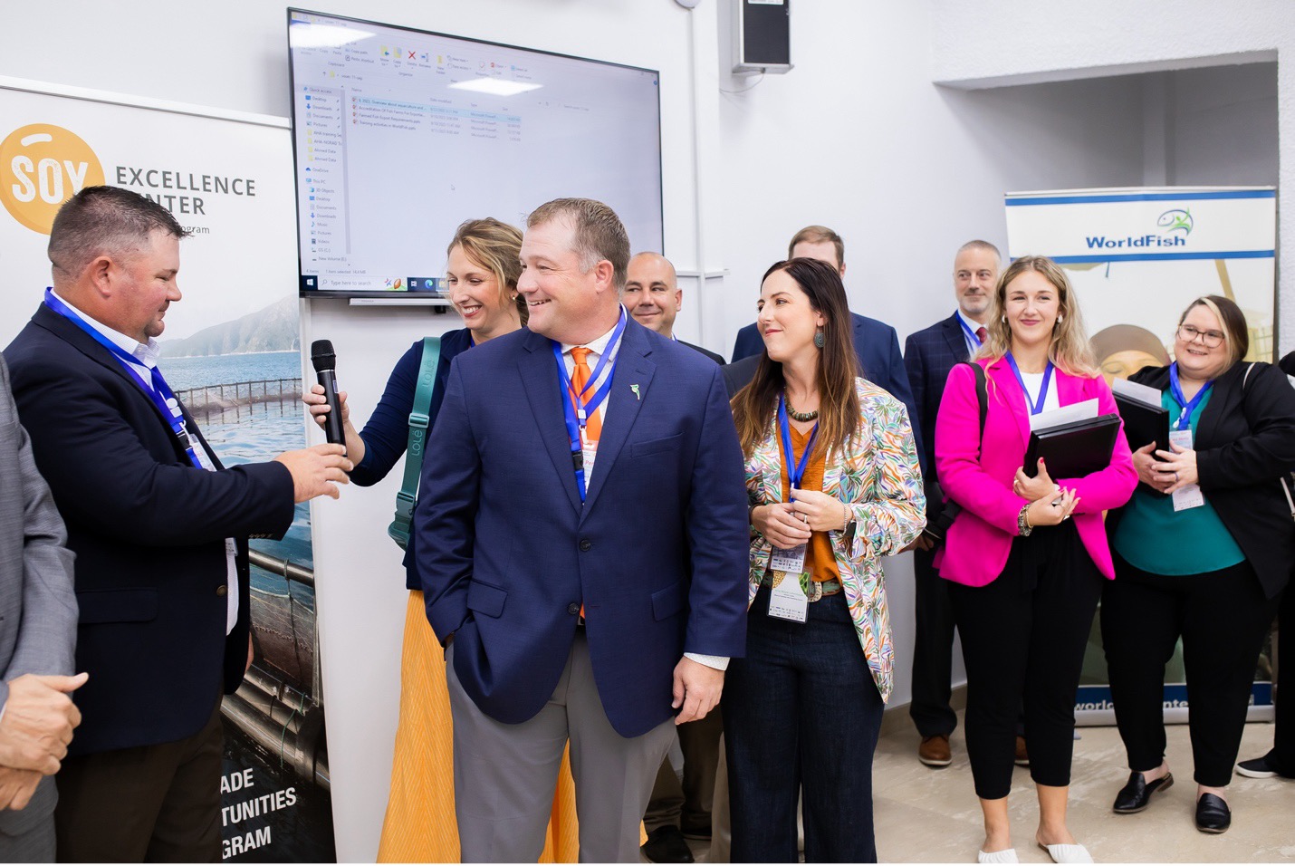 USSEC’s delegates gave their remarks during the inauguration of the 100’s SEC in-person training program at WorldFish’s facility, Abbassa, Abu-Hammad. Photo by WorldFish-Egypt.