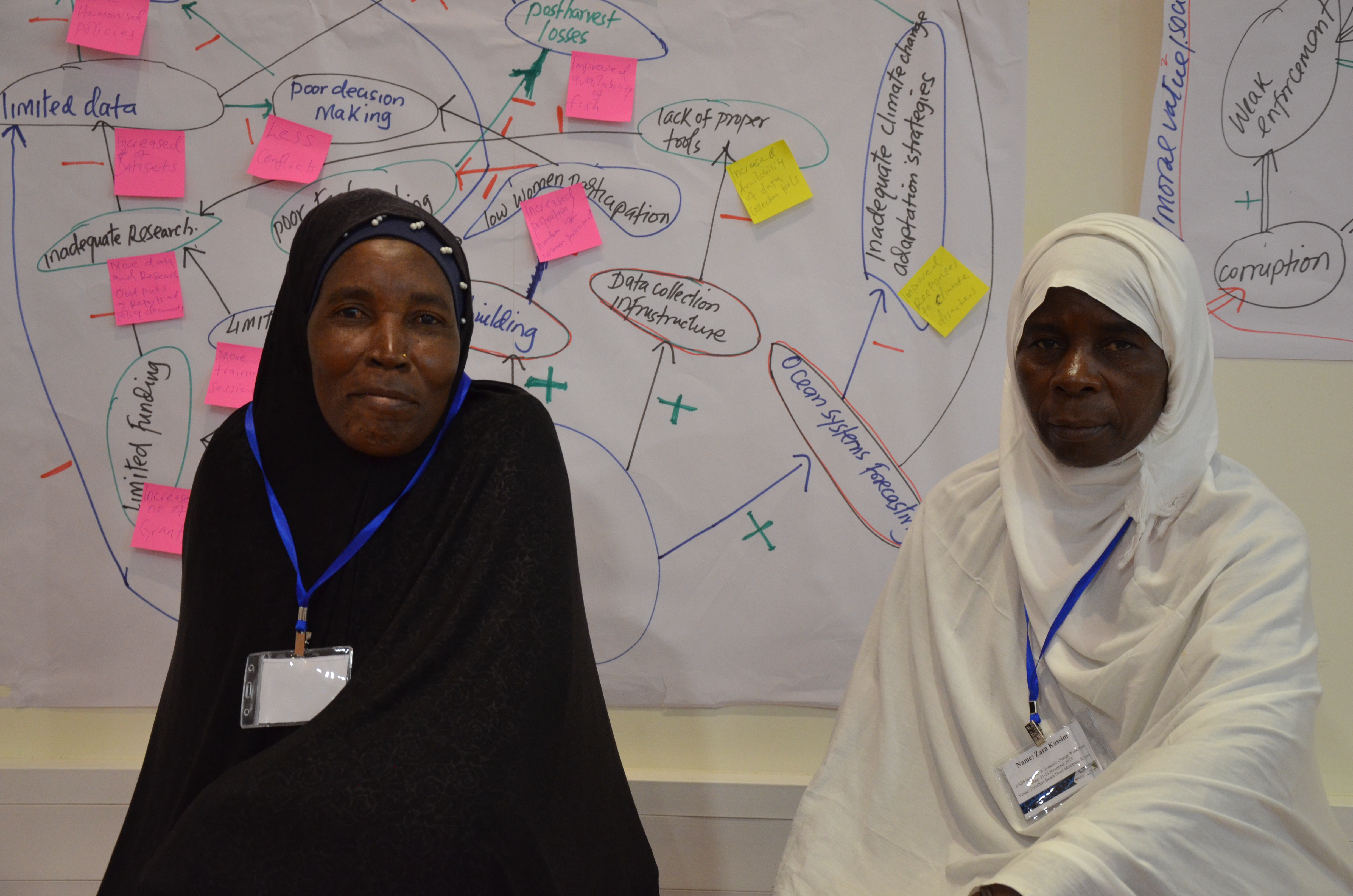 Zara Kassim and Sauda Hassan, fish processors participating in AABS workshop 