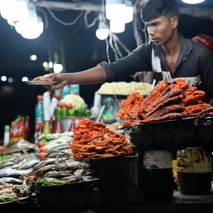 Seafood being sold in Odisha, India.