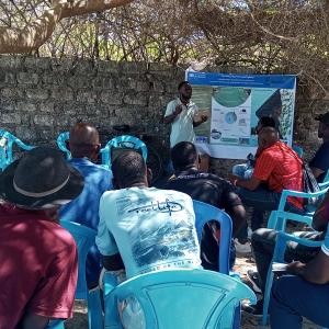 PDS sensitization at Kuruwitu BMU, Kilifi County.