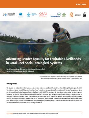Advancing Gender Equality for Equitable Livelihoods in Coral Reef Social-ecological Systems