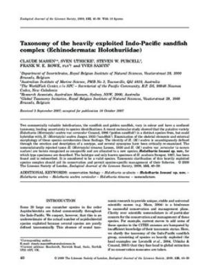 Taxonomy of the heavily exploited Indo-Pacific sandfish complex (Echinodermata: Holothuriidae)