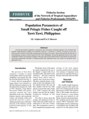 Population parameters of small pelagic fishes caught off Tawi-Tawi, Philippines