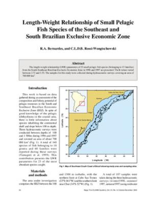 Length-weight relationship of small pelagic fish species of the southeast and South Brazilian Exclusive Economic Zone