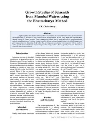 Growth studies of sciaenids from Mumbai waters using the Bhattacharya method