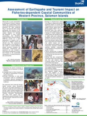 Assessment of earthquake and tsunami impact on fisheries dependent coastal communities of western province, Solomon Islands