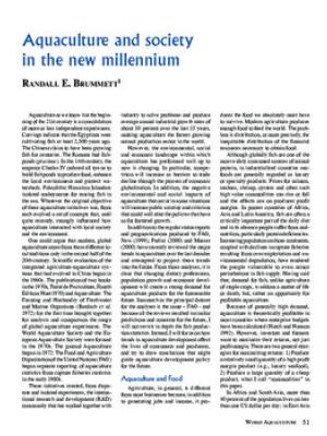 Aquaculture and society in the new millennium