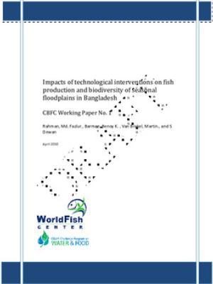 Impacts of technological interventions on fish production and biodiversity of seasonal floodplains in Bangladesh