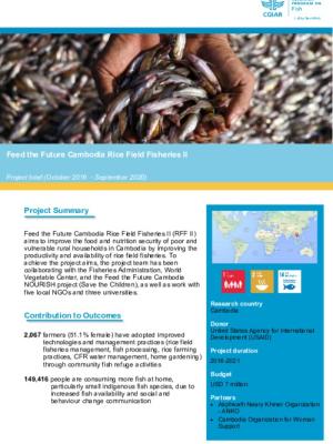 Feed the Future Cambodia Rice Field Fisheries II - Project Brief (October 2019 - September 2020)