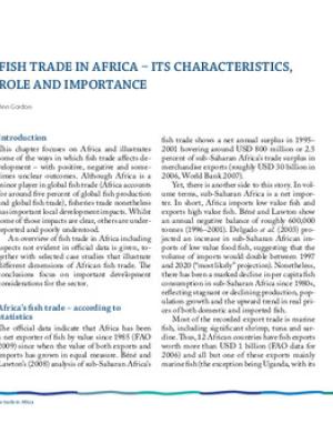 Fish trade in Africa: its characteristics, role and importance