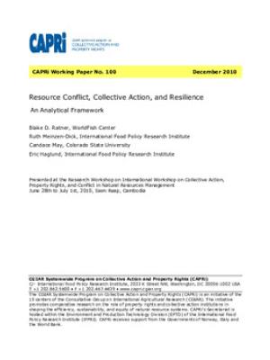 Resource conflict, collective action and resilience: an analytical framework