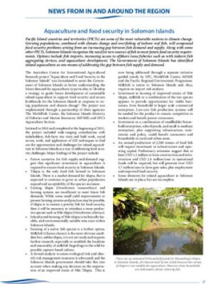 Aquaculture and food security in Solomon Islands