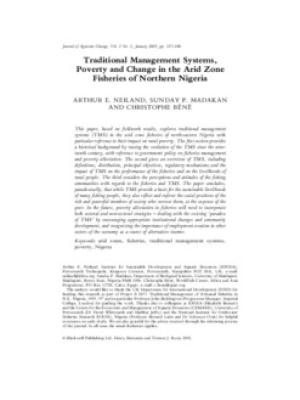 Traditional management systems, poverty and change in the arid zone fisheries of northern Nigeria