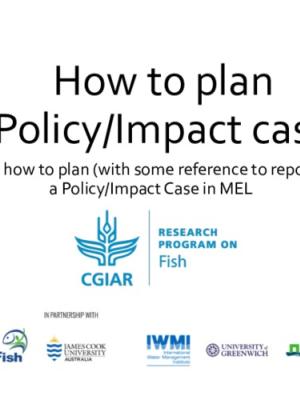 Guideline on how to plan Policy and Impact cases  through the MEL platform