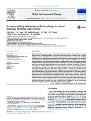 Reconceptualising adaptation to climate change as part of pathways of change and response