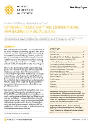 Improving productivity and environmental performance of aquaculture