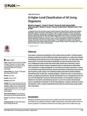 A higher level classification of all living organisms