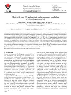Effects of elevated CO2 and nutrients on the community metabolism of a Cymodocea nodosa bed