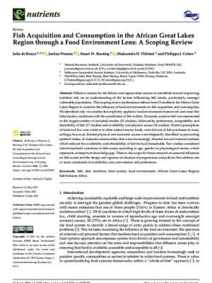 Fish Acquisition and Consumption in the African Great Lakes Region through a Food Environment Lens: A Scoping Review