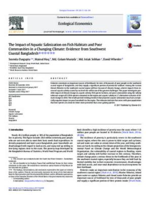 The Impact of aquatic salinization on fish habitats and poor communities in a changing climate: Evidence from southwest coastal Bangladesh