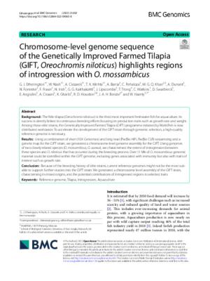 Chromosome‑level genome sequence of the Genetically Improved Farmed Tilapia (GIFT, Oreochromis niloticus) highlights regions of introgression with O. mossambicus
