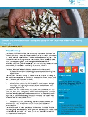 Fisheries and Animal Resources Development (Program with Department of Fisheries, Odisha) | WorldFish Fisheries and Animal Resources Development (Program with Department of Fisheries, Odisha) | WorldFish
