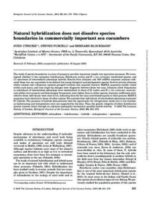 Natural hybridisation does not dissolve species boundaries in commercially important sea cucumbers