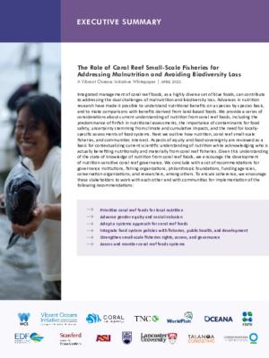 The Role of Coral Reef Small-Scale Fisheries for Addressing Malnutrition and Avoiding Biodiversity Loss