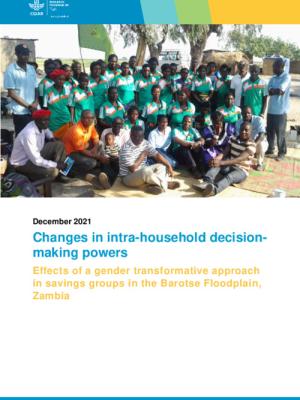 Changes in intra-household decision-making powers: Effects of a gender transformative approach in saving groups in the Barotse Floodplain, Zambia
