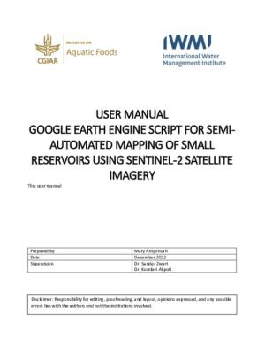 User Manual: Google earth engine script for semi-automated mapping of small reservoirs using sentinel-2 satellite imagery