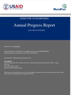 USAID_Fish for Livelihoods (F4L) Annual Progress Report: October 2021_Septemenr 2022