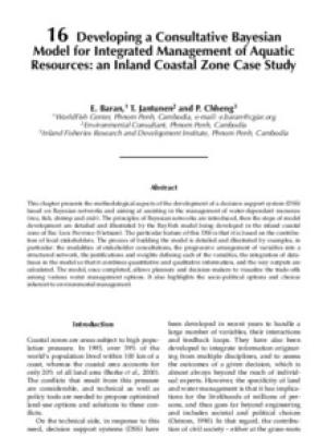 Developing a consultative Bayesian model for integrated management of aquatic resources: an inland coastal zone case study.