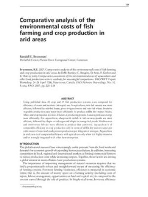 Comparative analysis of the environmental costs of fish farming and crop production in arid areas
