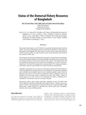 Status of the demersal fishery resources of Bangladesh