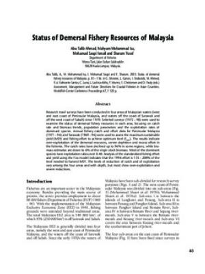 Status of demersal fishery resources of Malaysia