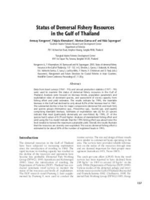 Status of demersal fishery resources in the Gulf of Thailand