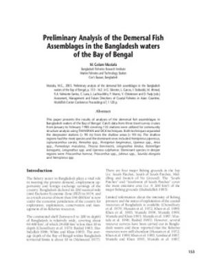 Preliminary analysis of the dermersal fish assemblages in the Bangladesh waters of the Bay of Bengal