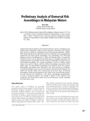 Preliminary analysis of demersal fish assemblages in Malaysian waters