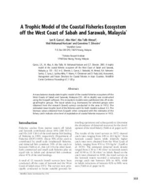 A trophic model of the coastal fisheries ecosystem off the west coast of Sabah and Sarawak, Malaysia