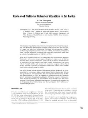 Review of national fisheries situation in Sri Lanka