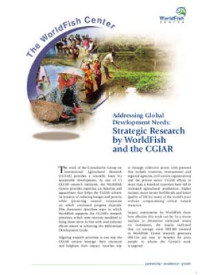 The WorldFish Center addressing global development needs : strategic research by WorldFish and the CGIAR