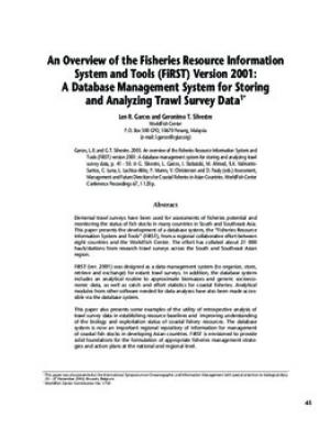 An overview of the Fisheries Resource Information System and Tools (FiRST) version 2001: a database management system for storing and analyzing trawl survey data