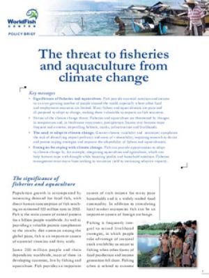 The threat to fisheries and aquaculture from climate change