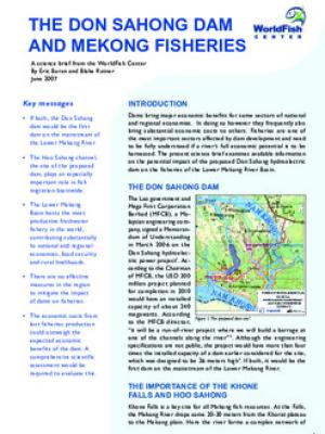 The Don Sahong dam and Mekong fisheries