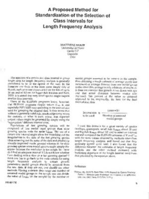 A proposed method for standardization of the selection of class intervals for length frequency analysis